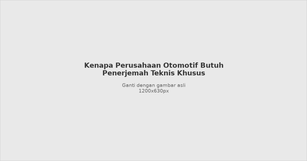 Ilustrasi penerjemah teknis otomotif untuk perusahaan